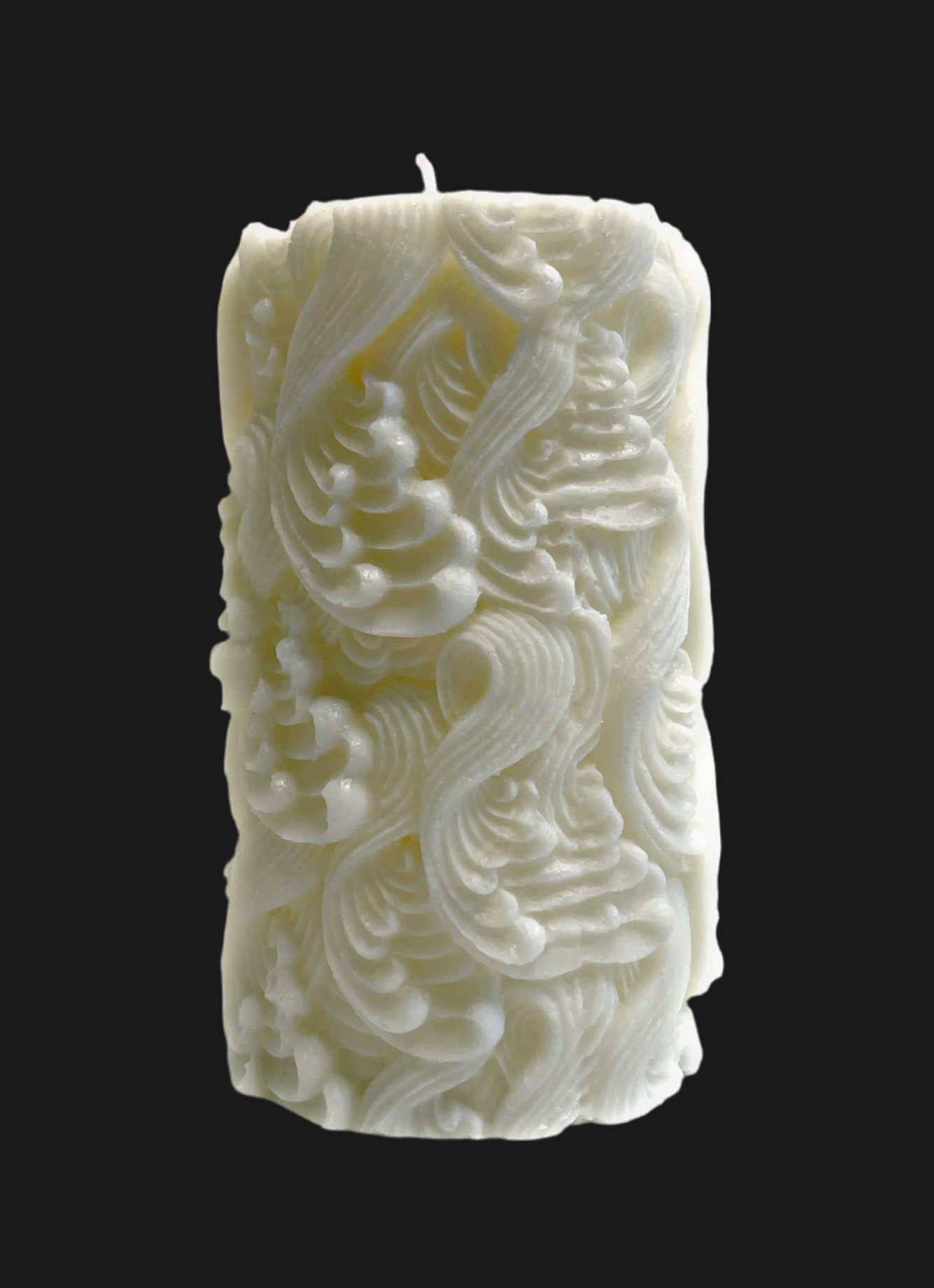 Feather Pillar Candle