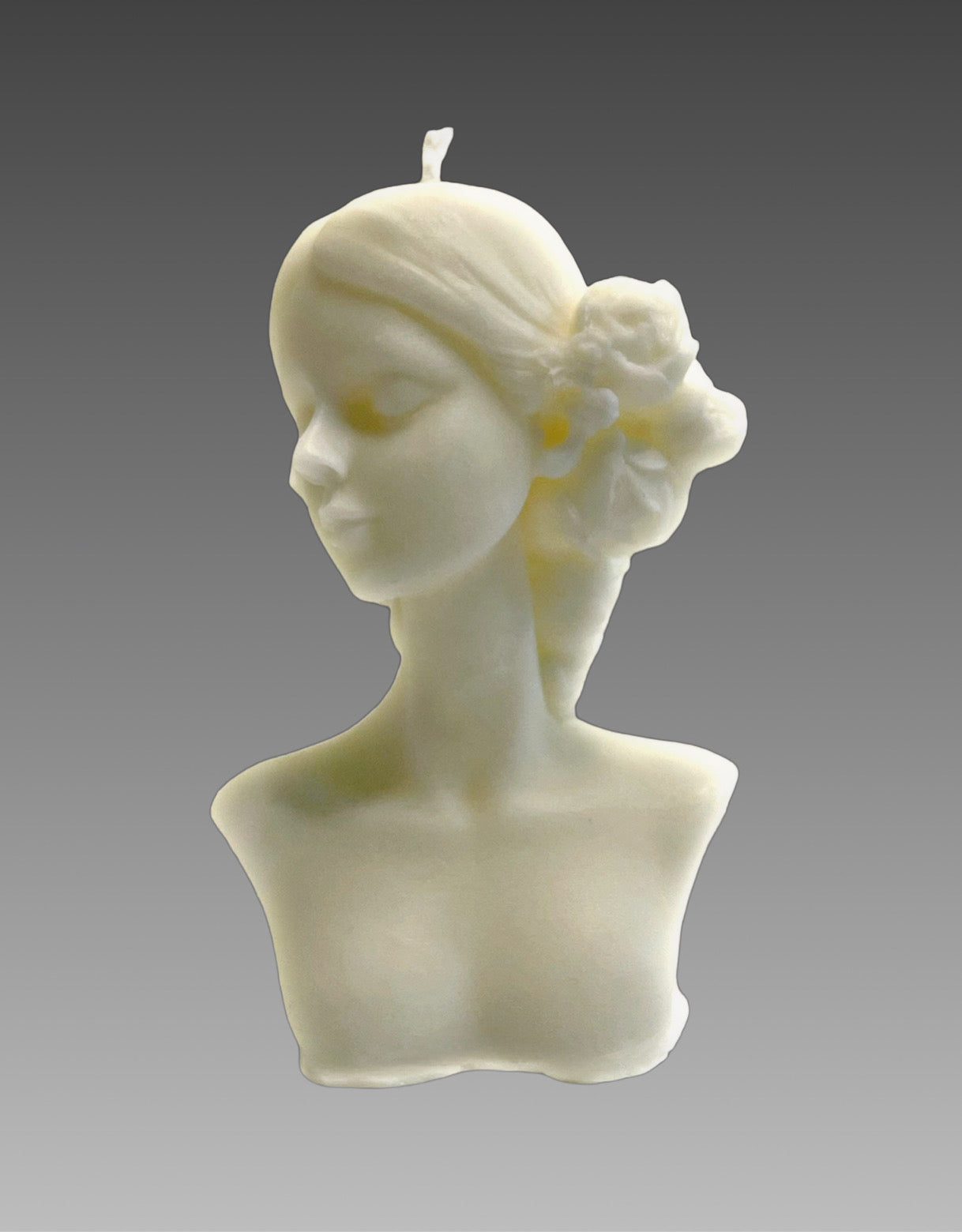 Girl with Flowers in Hair Pillar Candle
