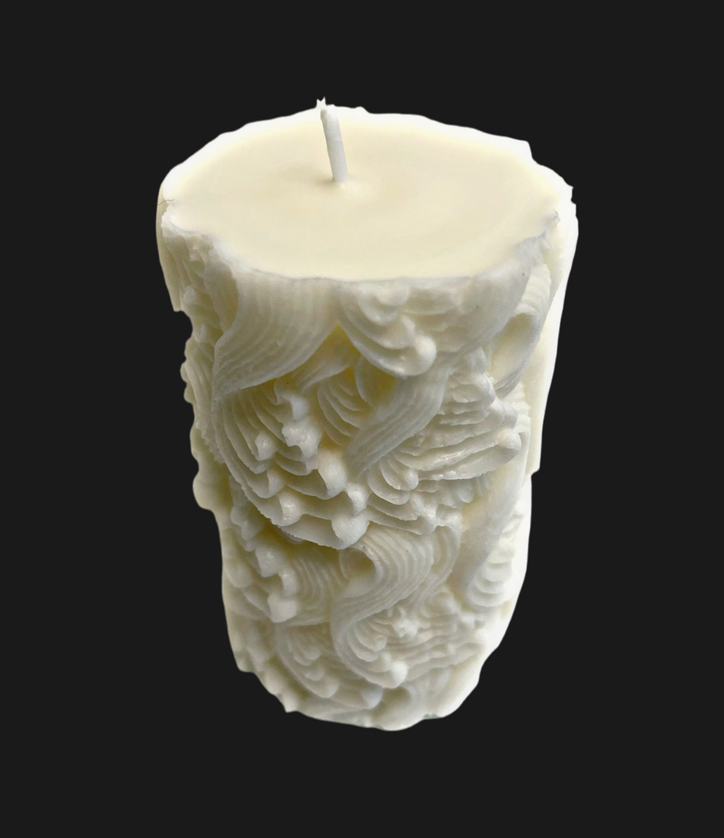 Feather Pillar Candle