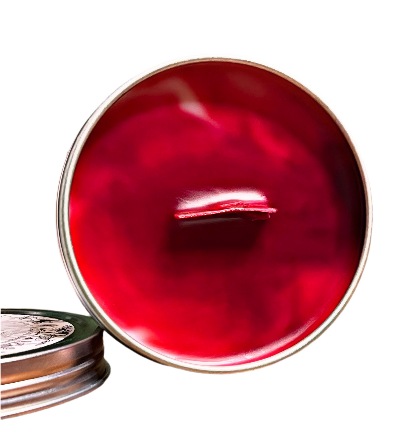 Black Cherry Marble Candle Premium Wax Wooden Wick 1.7 oz Silver Tin