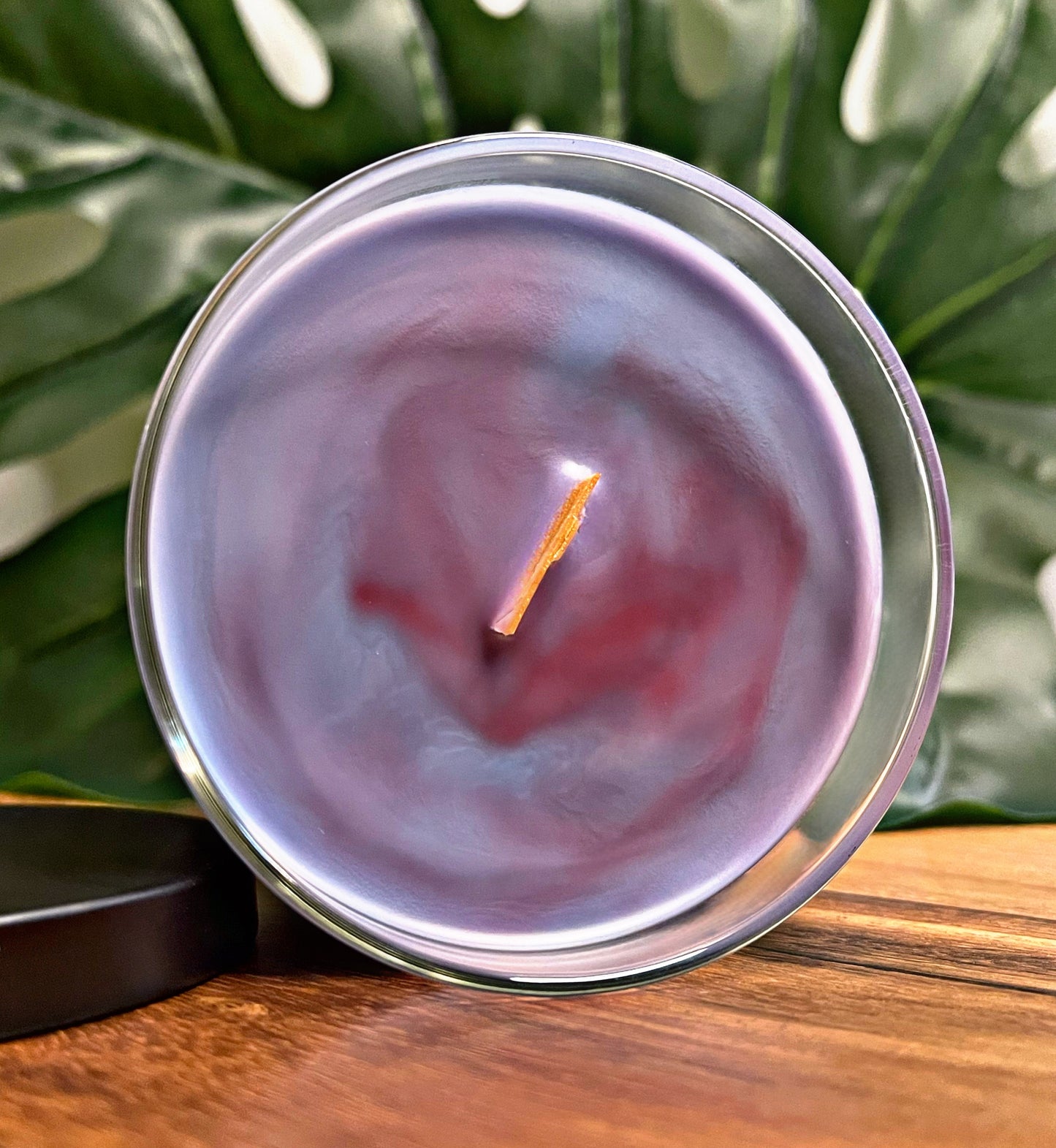 Cotton Candy Marbled Candle Premium Wax Wooden Wick 9 oz Jar