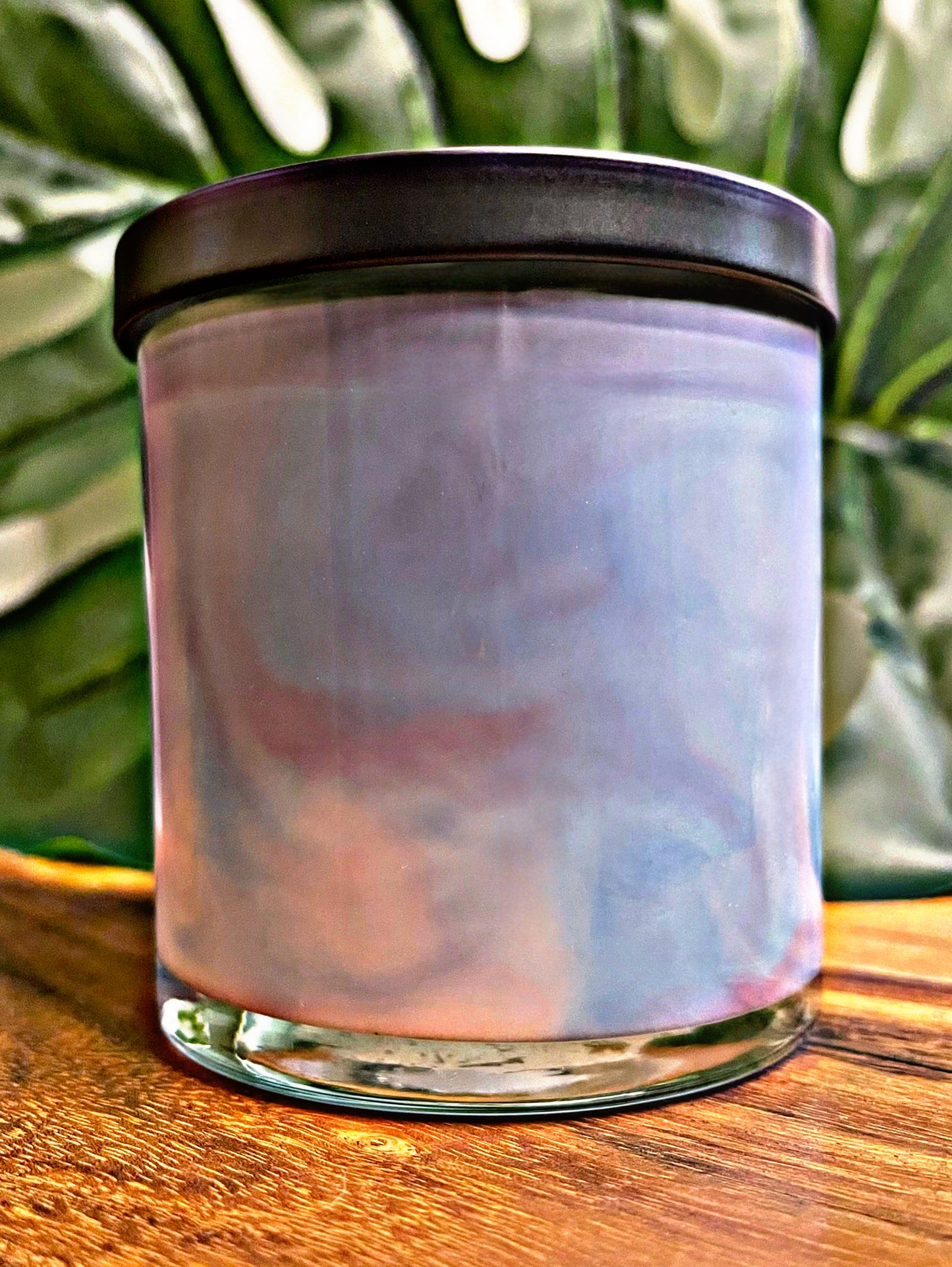 Cotton Candy Marbled Candle Premium Wax Wooden Wick 9 oz Jar