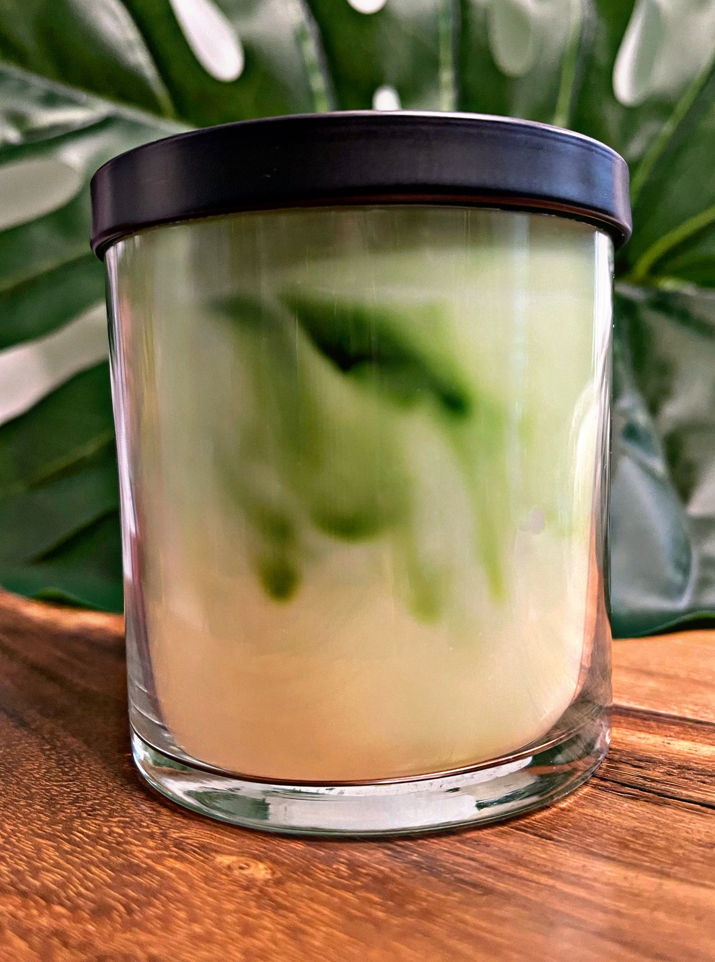 Mint Eucalyptus Marbled Candle Premium Wax Wooden Wick 9 oz Jar