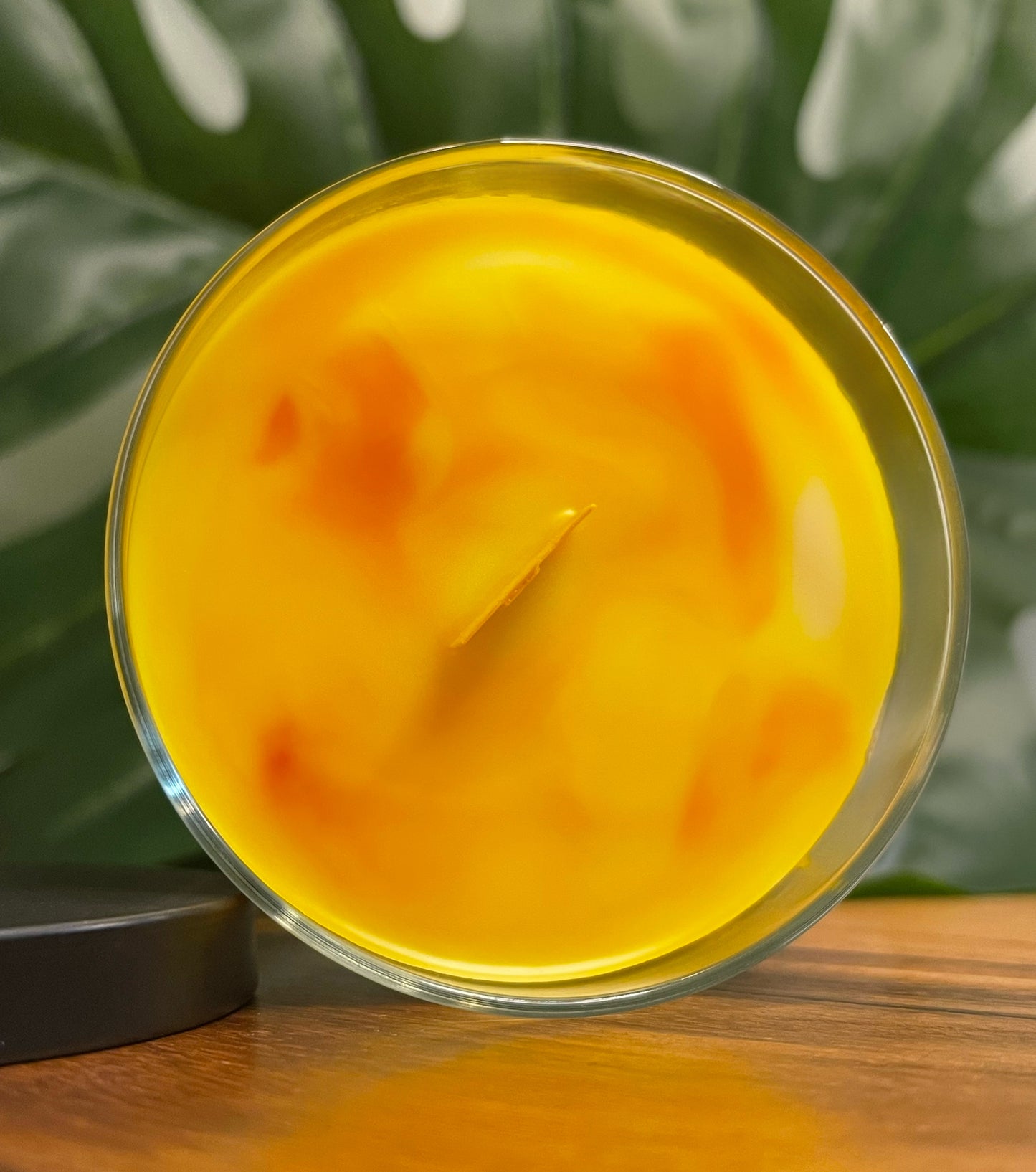 Orange Spice Marbled Candle Premium Wax Wooden Wick 9 oz Jar