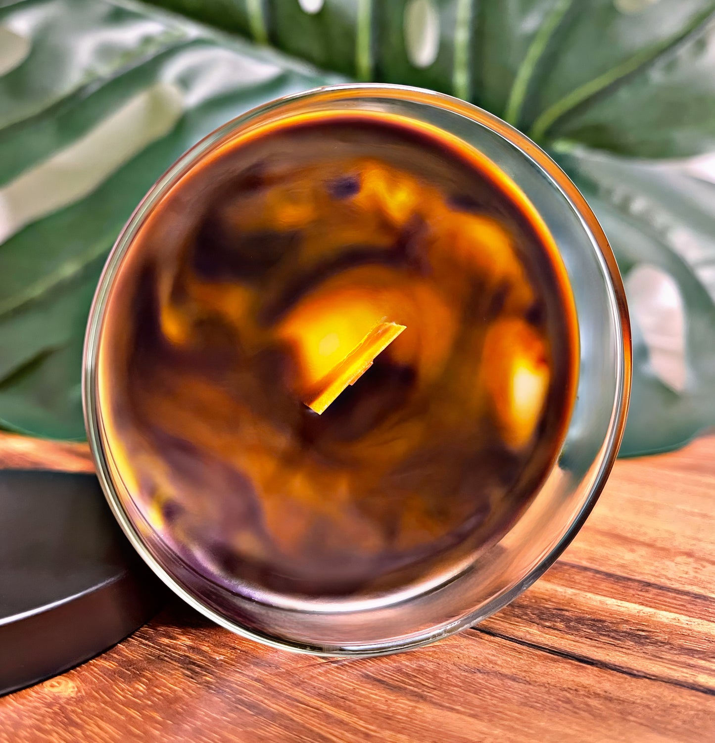 Lemon Lavender Marbled Candle Premium Wax Wooden Wick 9 oz Jar