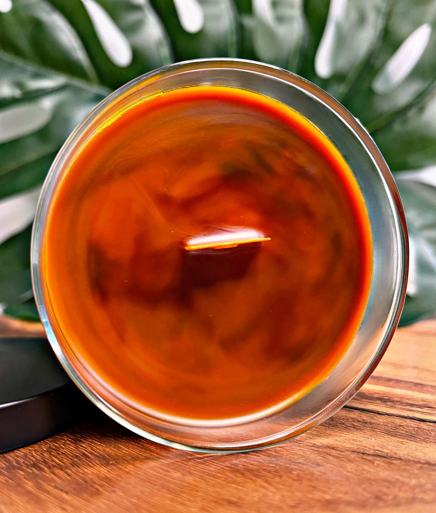 Spicy Pumpkin Latte Marbled Candle Premium Wax Wooden Wick 9 oz Jar