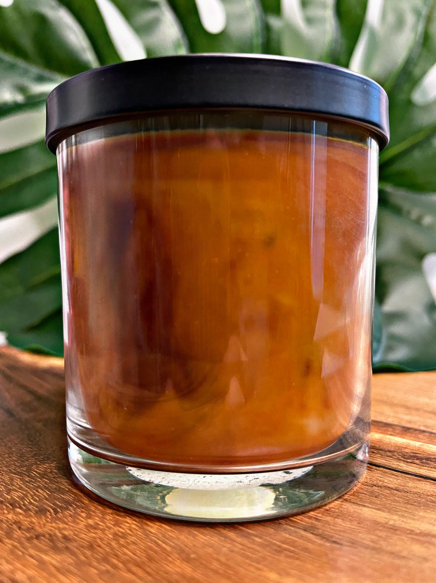 Spicy Pumpkin Latte Marbled Candle Premium Wax Wooden Wick 9 oz Jar