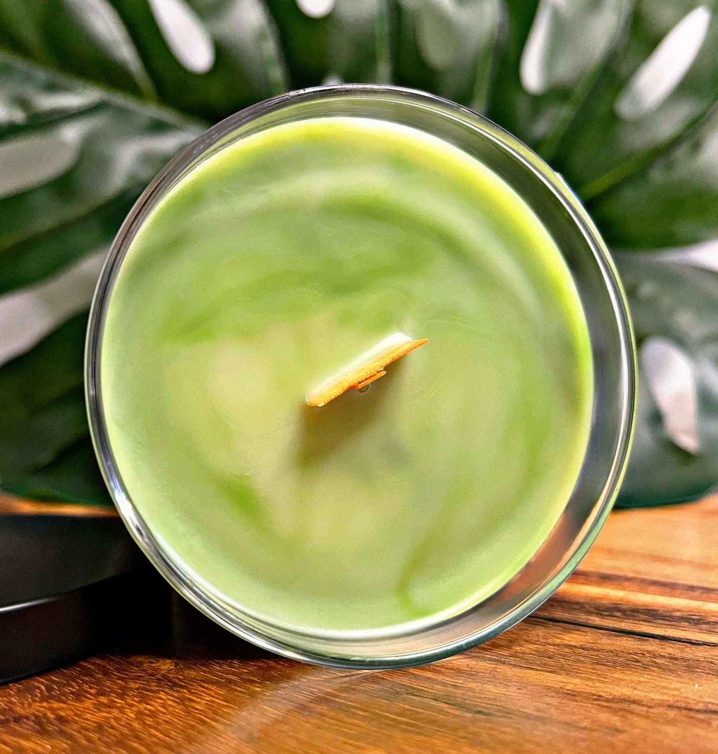Mint Eucalyptus Marbled Candle Premium Wax Wooden Wick 9 oz Jar