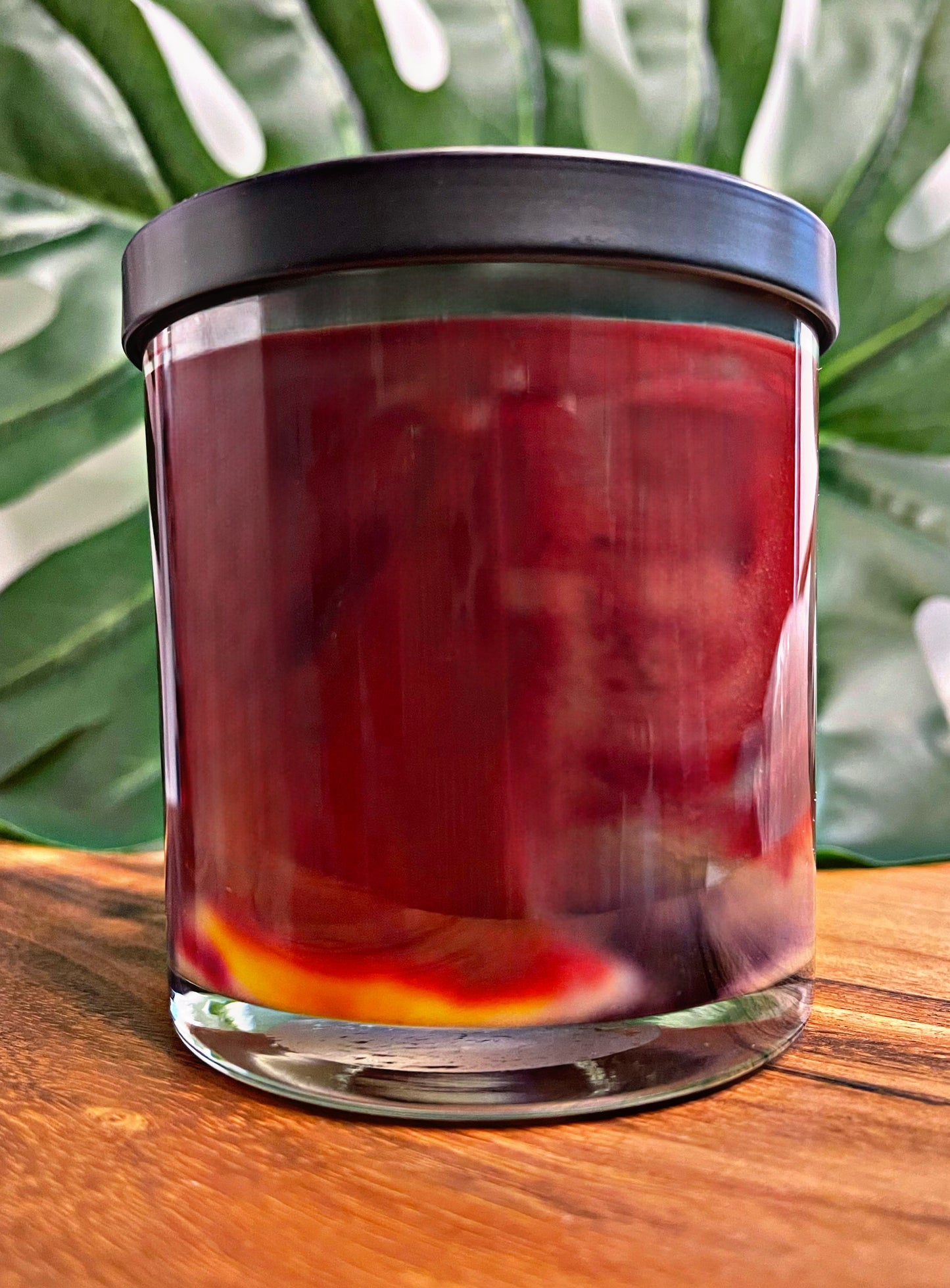Lemon Lavender Marbled Candle Premium Wax Wooden Wick 9 oz Jar