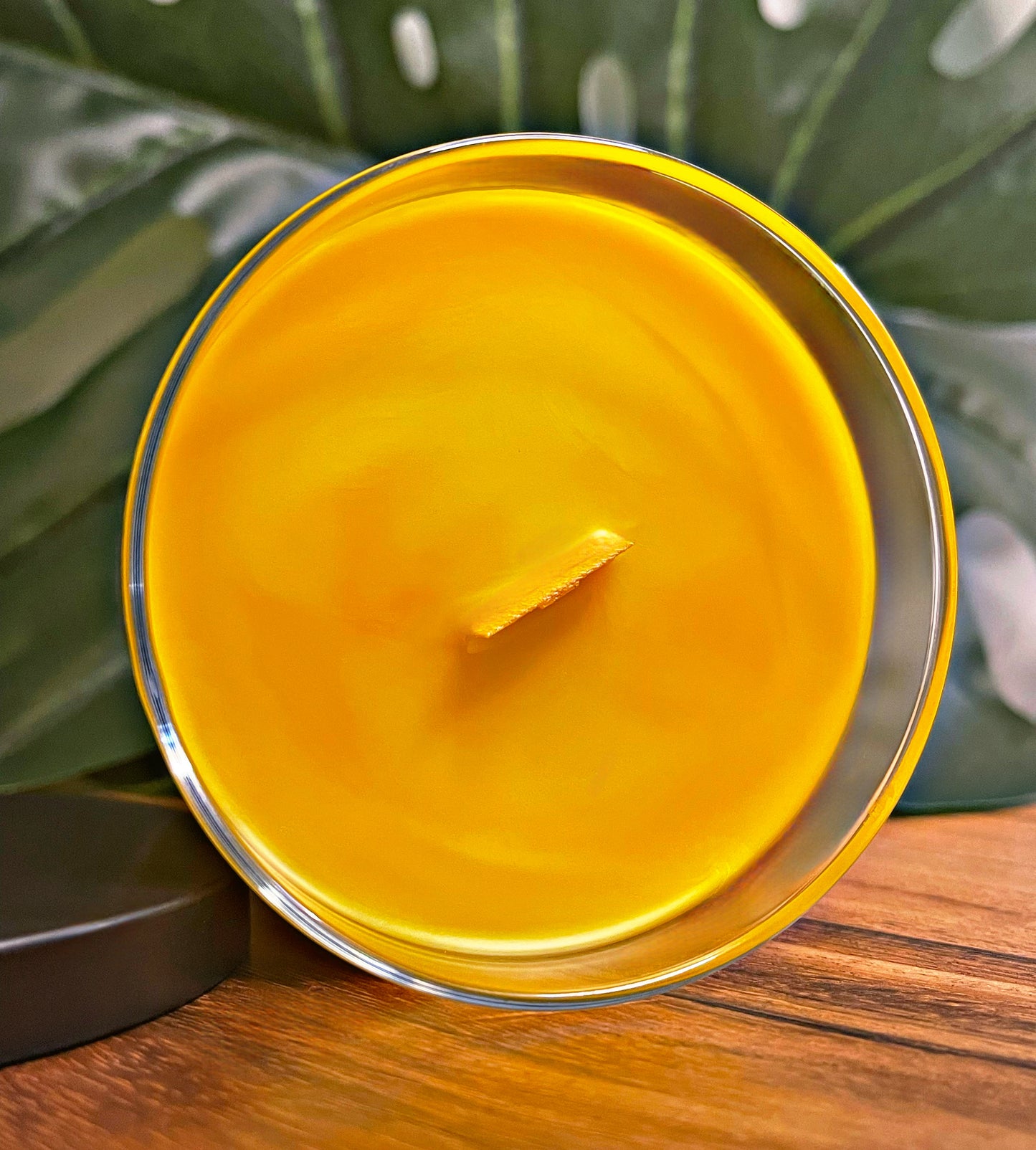 Lemon Verbena Marbled Candle Premium Wax Wooden Wick 9 oz Jar