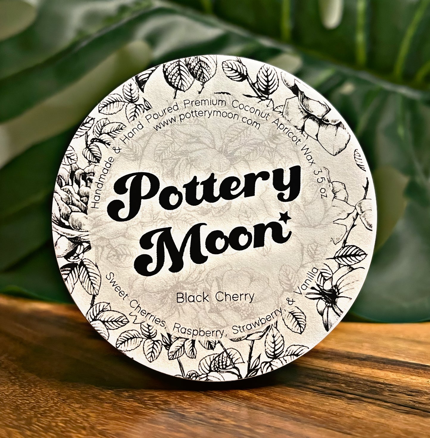 Black Cherry Marble Candle Premium Wax Wooden Wick 3.5 oz Silver Tin
