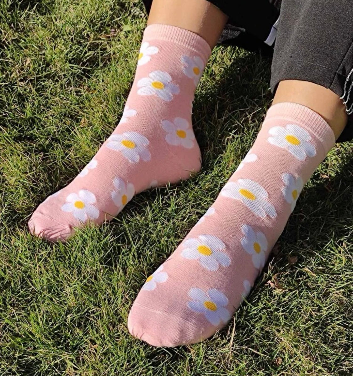 Pink Flower Socks - One Size Fits All
