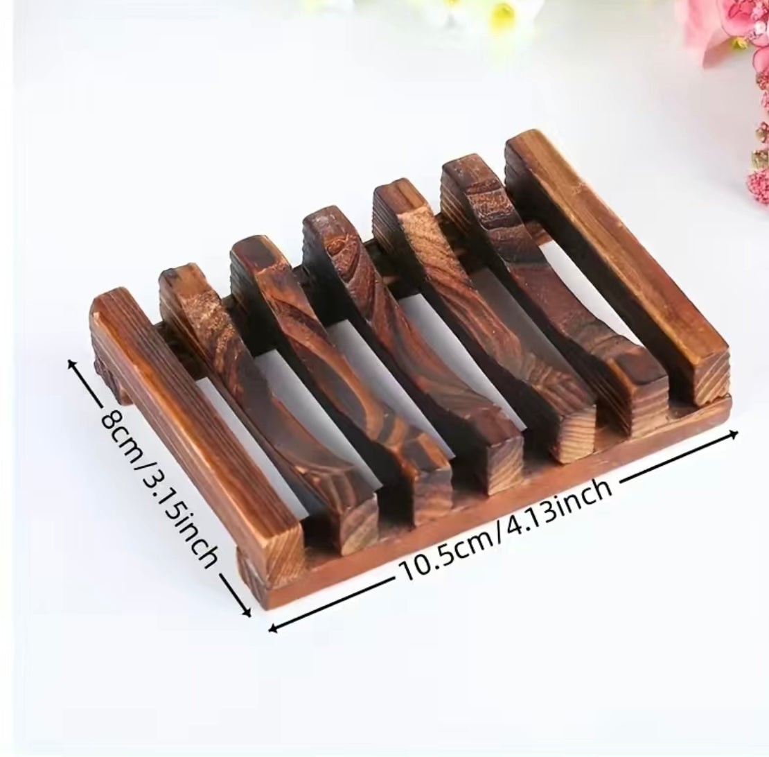 Wood Slat Soap Dish Tray
