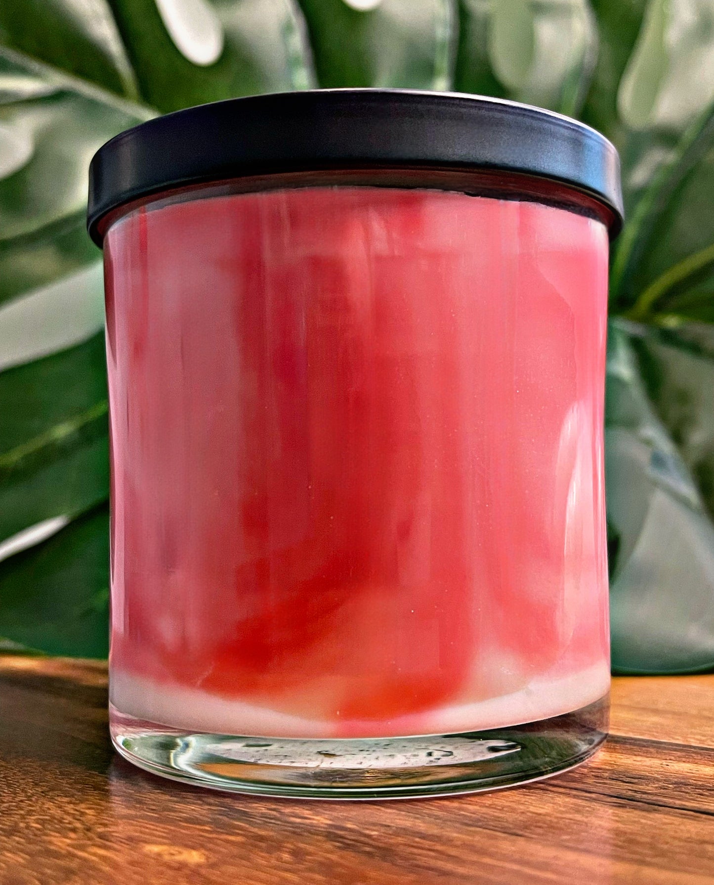 Peppermint Marbled Candle Premium Wax Wooden Wick 9 oz Jar