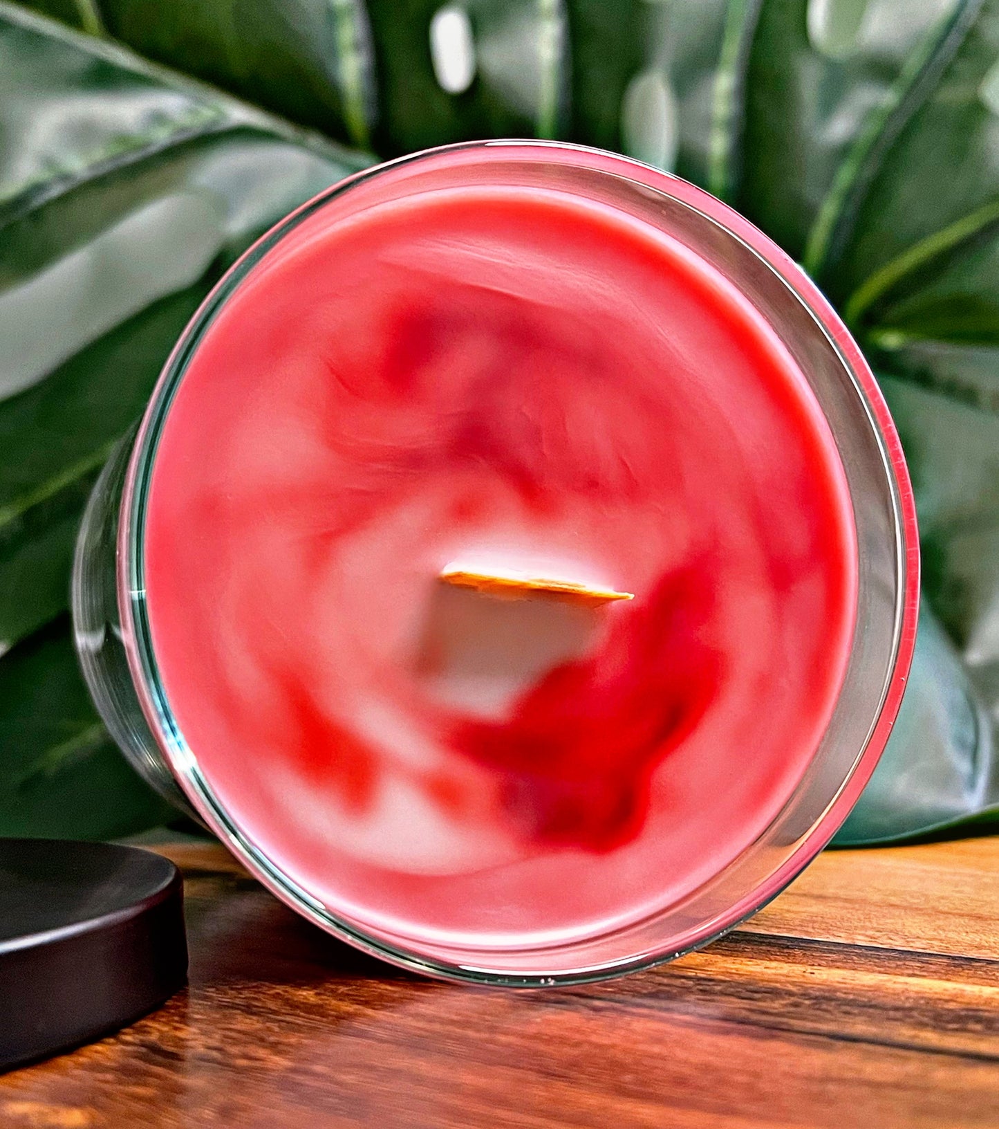 Peppermint Marbled Candle Premium Wax Wooden Wick 9 oz Jar