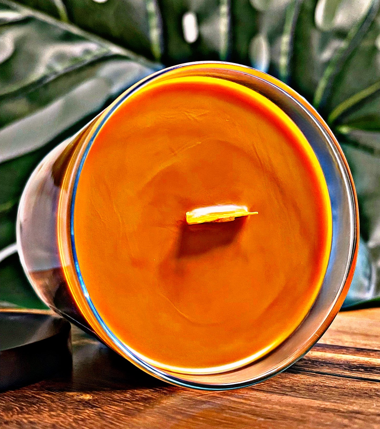 Vanilla Pumpkin Pie Marbled Candle Premium Wax Wooden Wick 9 oz Jar