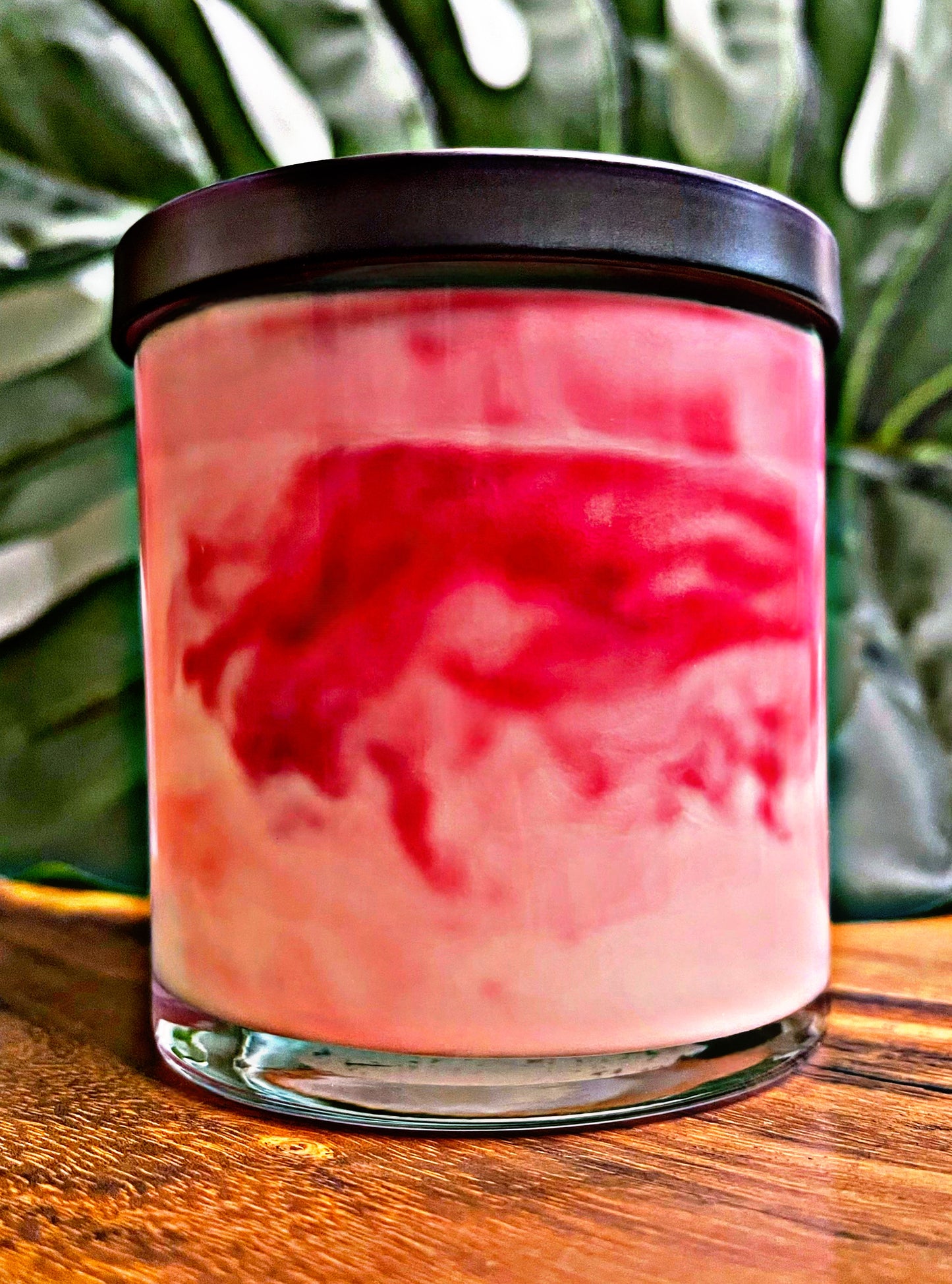 Sweet Bubble Gum Marbled Candle Premium Wax Wooden Wick 9 oz Jar