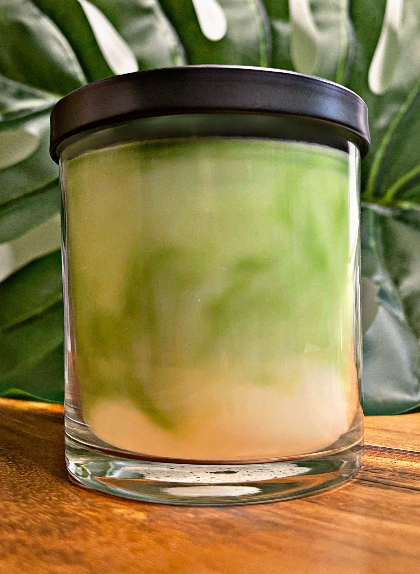 Fresh Cut Grass Marbled Candle Premium Wax Wooden Wick 9 oz Jar